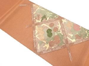 格天井に菊・牡丹模様織り出し袋帯